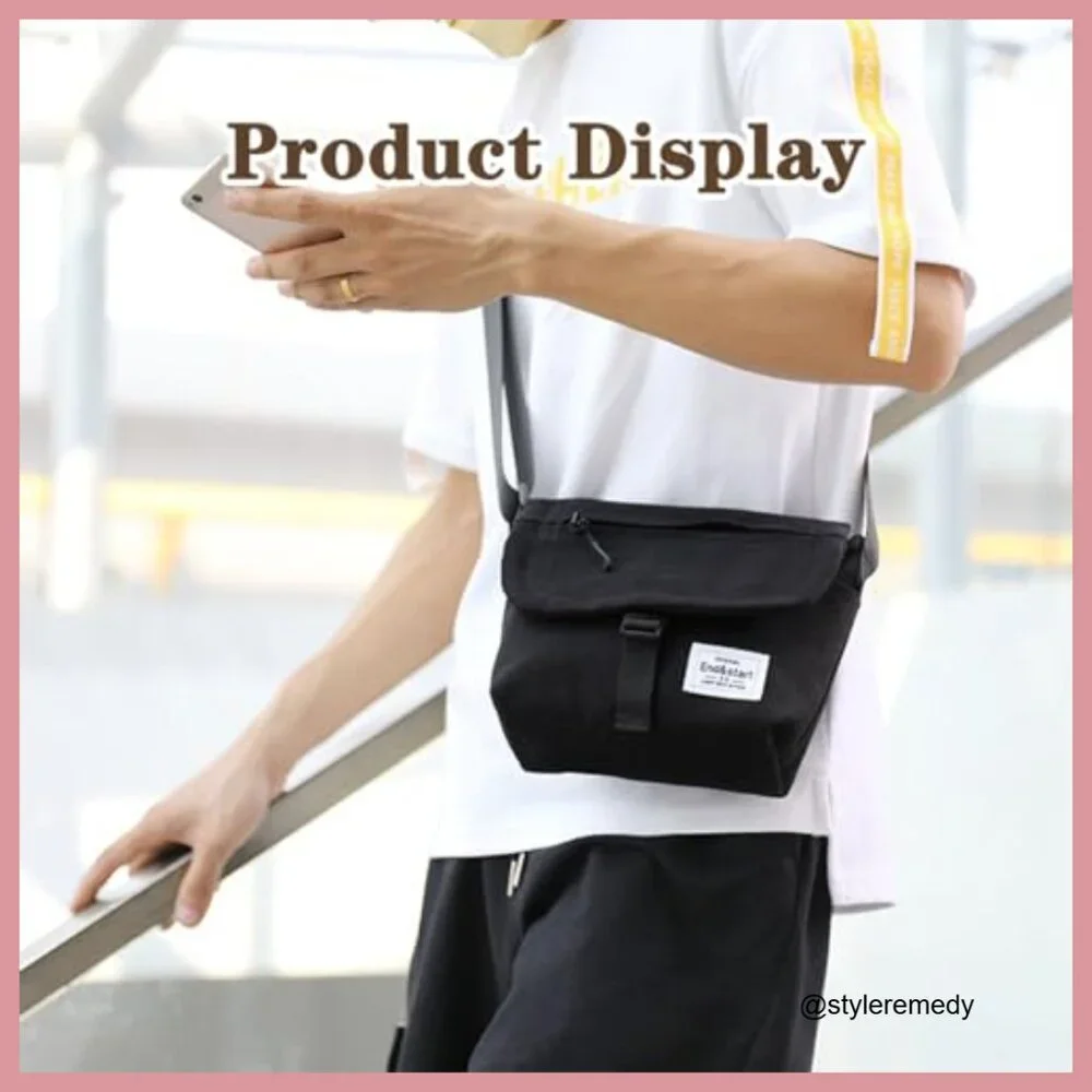 Canvas Messenger Bag Crossbody Bag Adjustable Strap